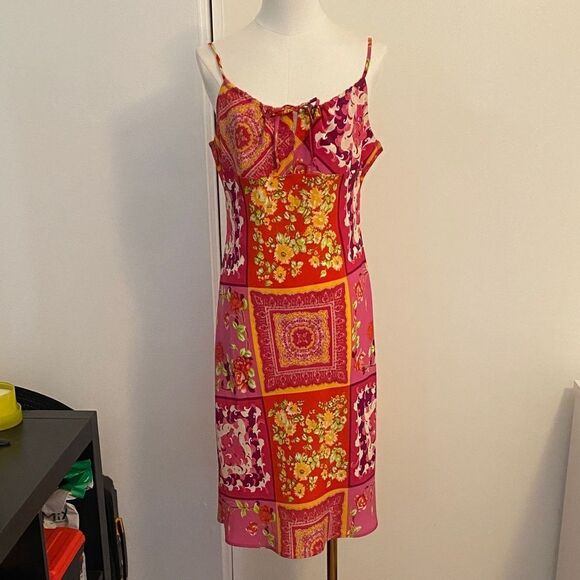 Vintage 90's Floral Patchwork Bohemian Midi Sundress Size Medium - Picture 2 of 13